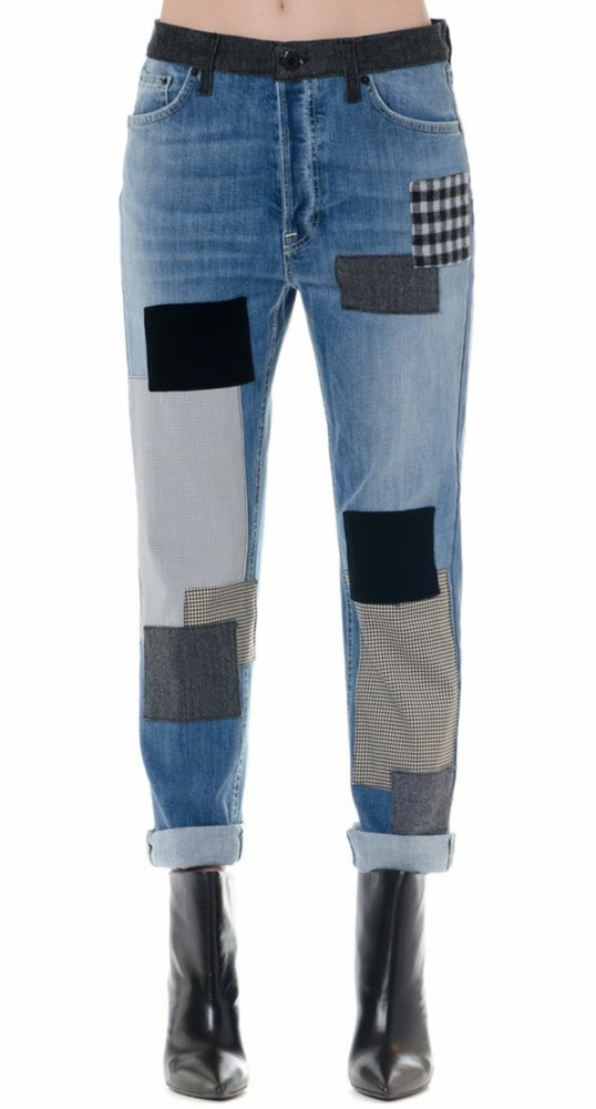 Dondup hellen patchwork jeans size 27 loose fit